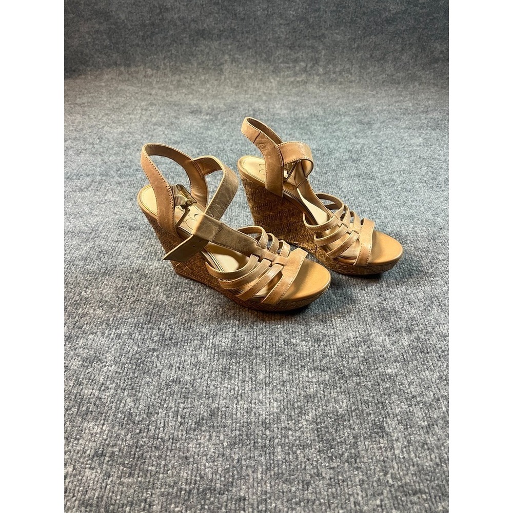 Jessica Simpson Jenaa Platform Wedge Sandals, Size 7.5  Buff Ruby